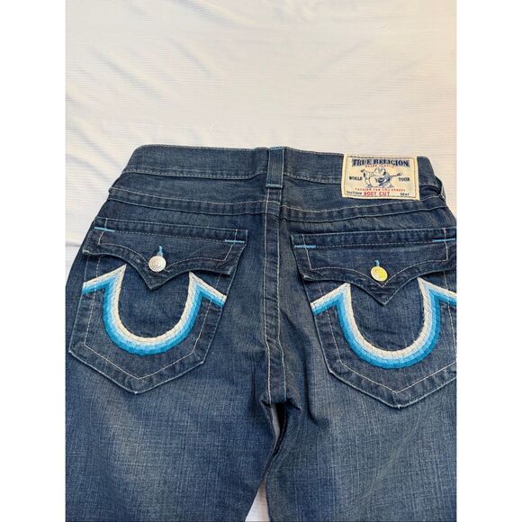 TRUE RELIGION JEANS BOOT CUT SEAT BLUE COTTON MADE IN USA SIZE 30 - Picture 12 of 13